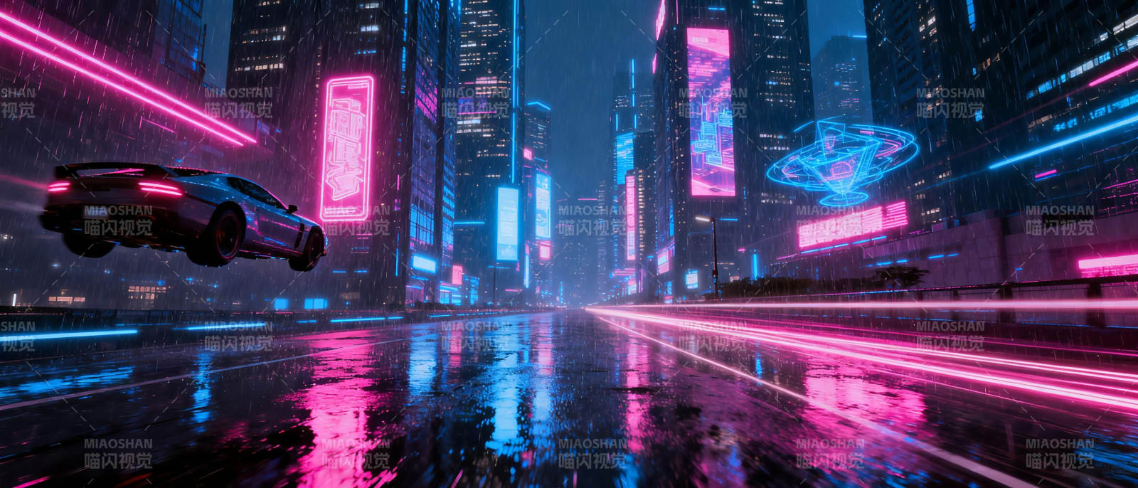 霓虹飞车夜城图片