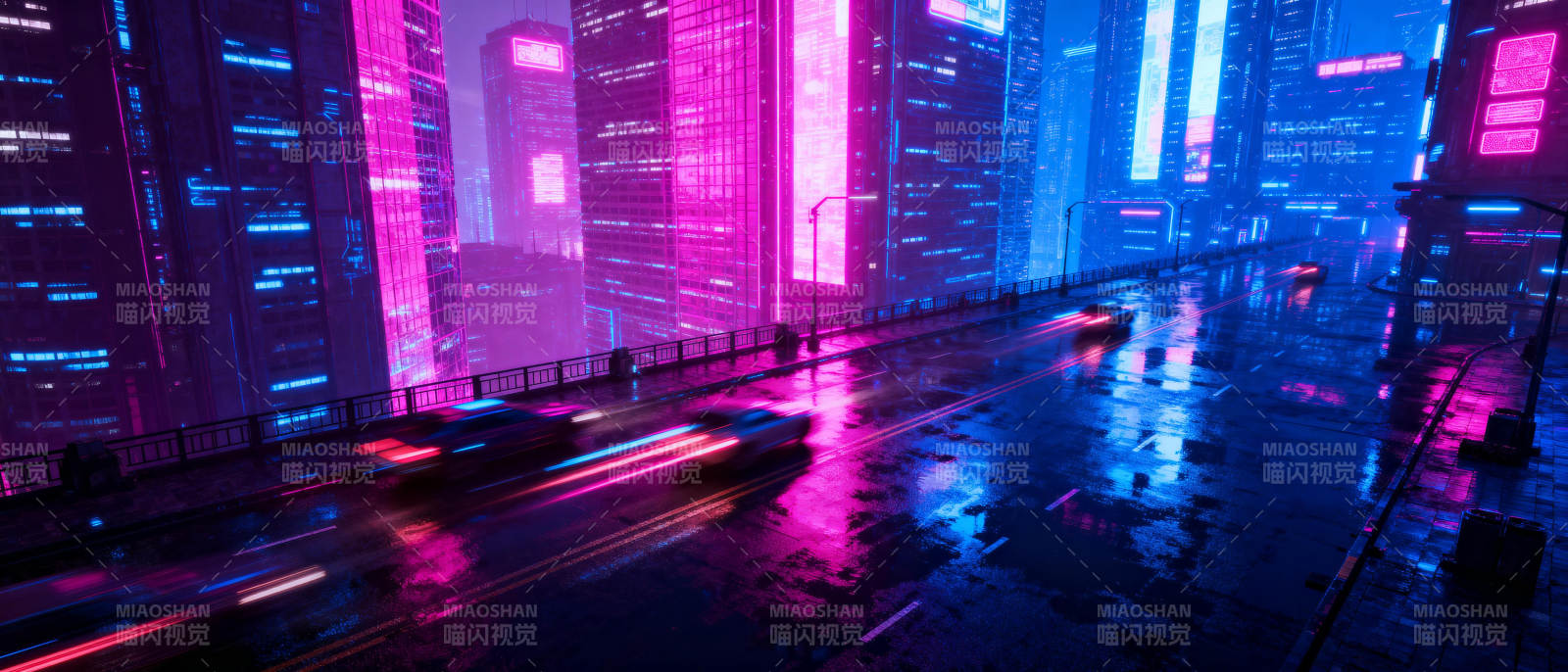 霓虹都市夜景图片