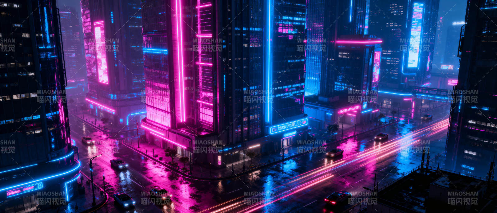 霓虹都市夜景图片