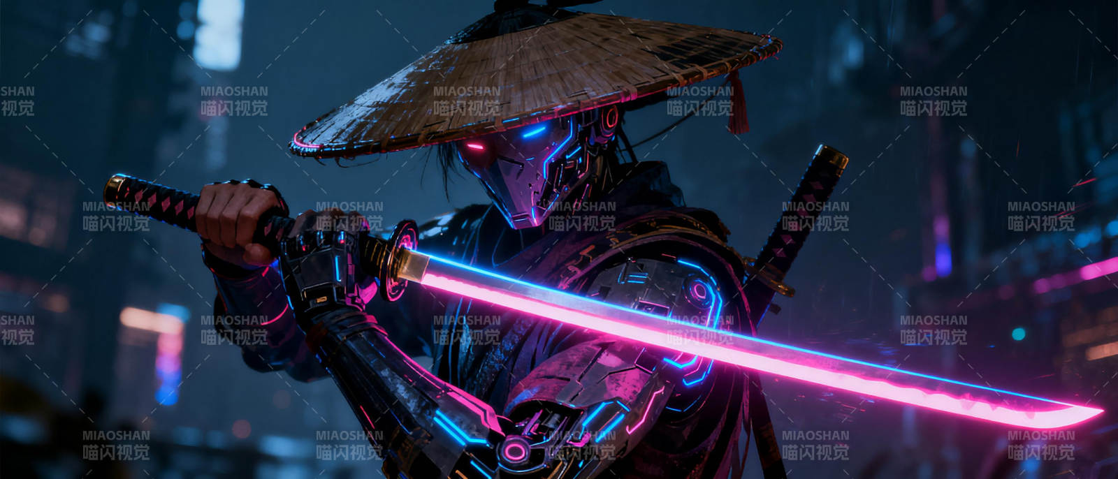 赛博忍者持光剑图片