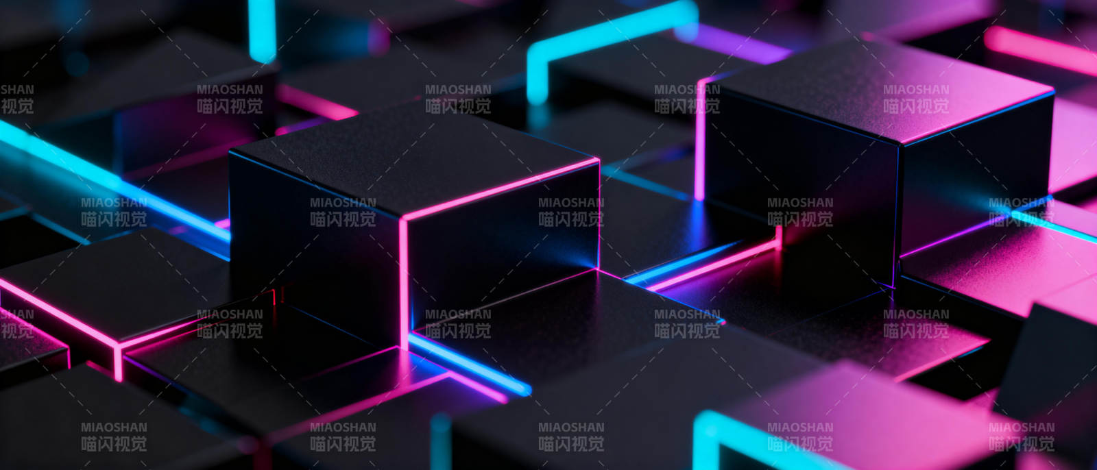 霓虹立方体矩阵图片