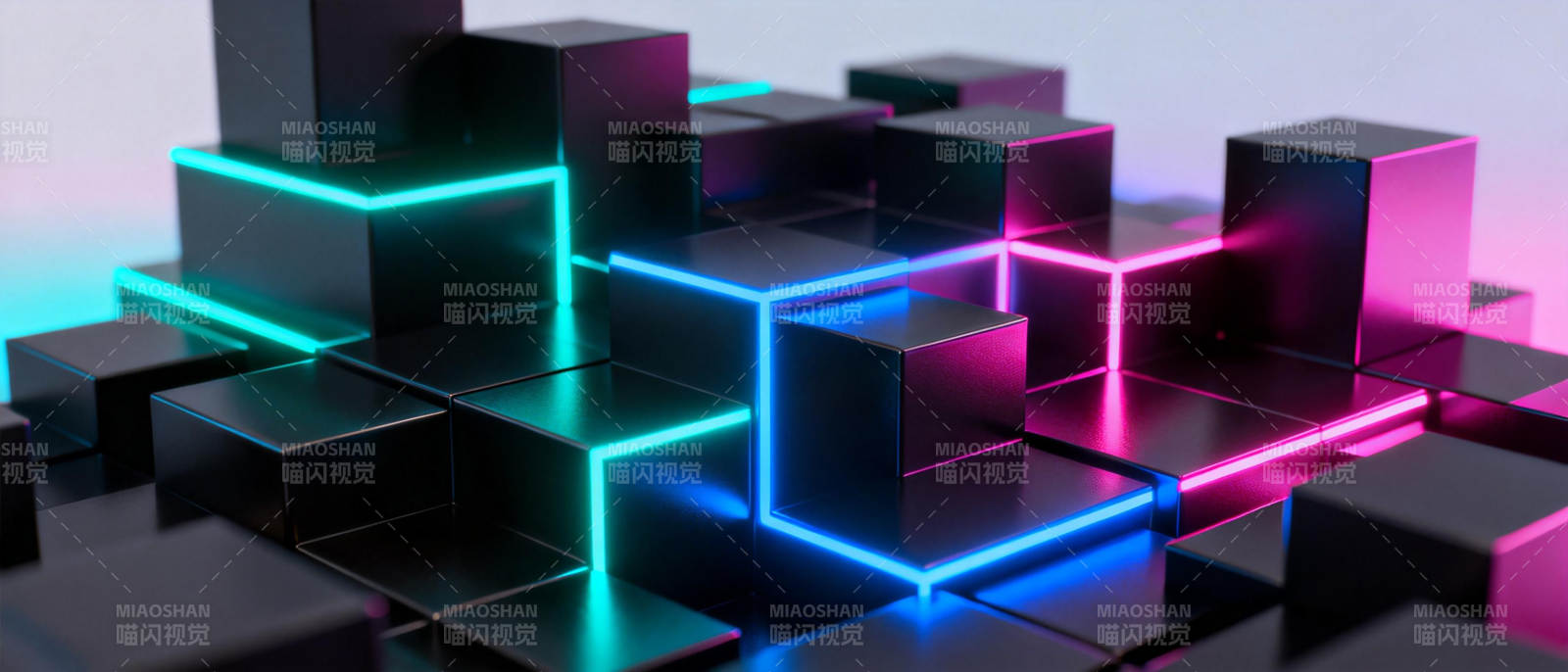 霓虹立方体图片