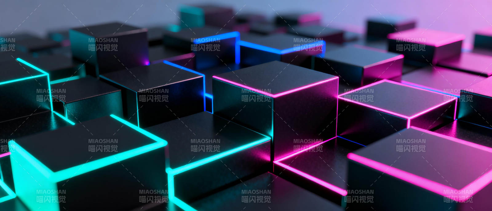 霓虹立方体阵列图片