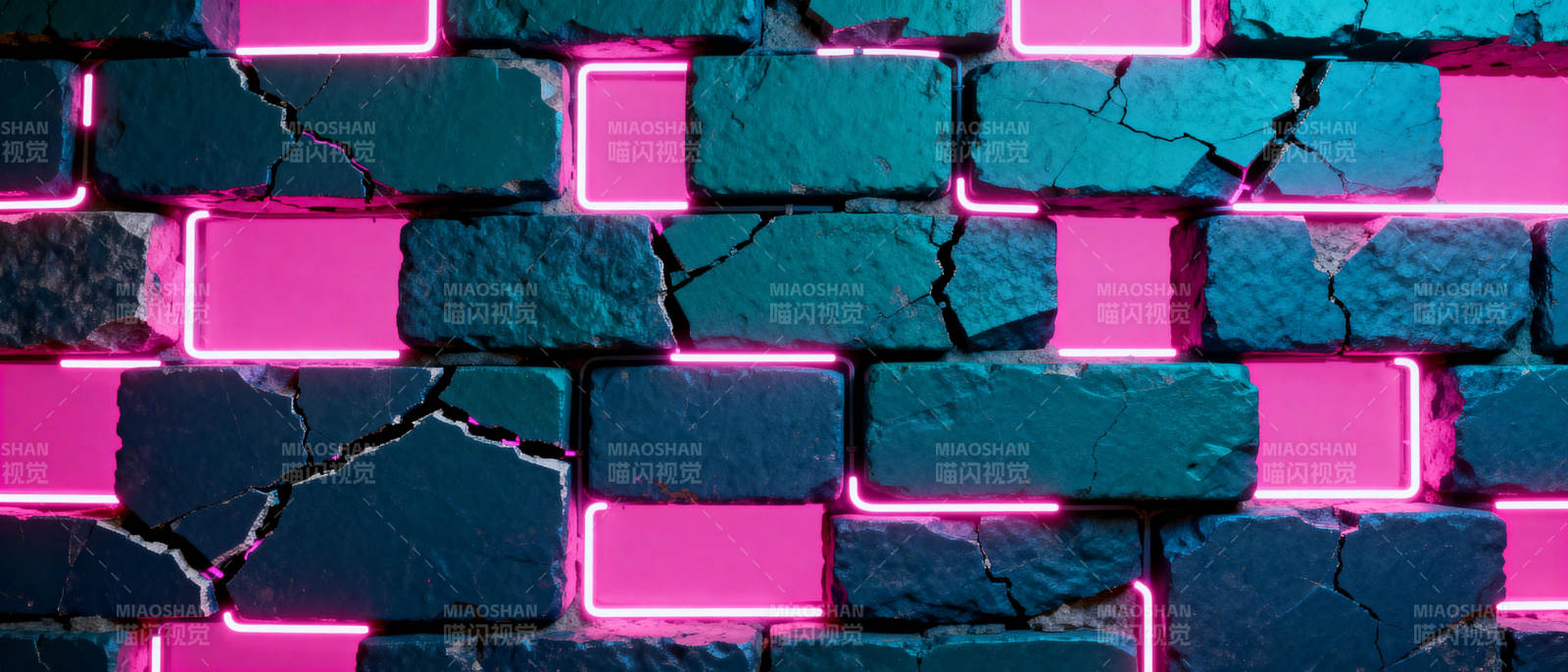 霓虹砖墙图片