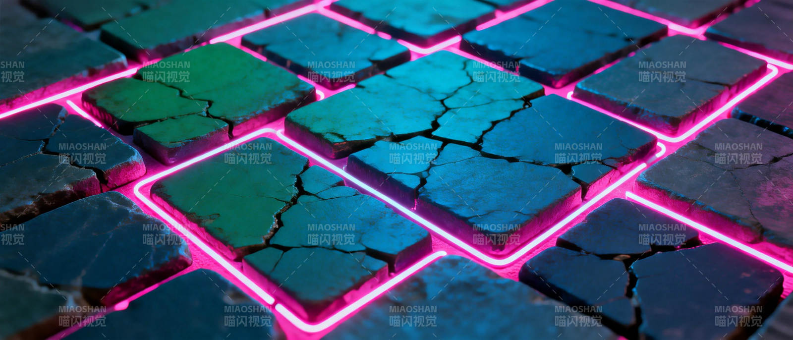 霓虹裂纹地砖图片