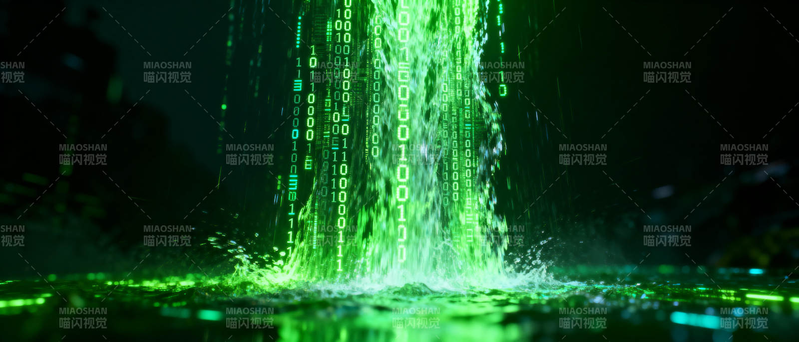 绿色代码雨图片