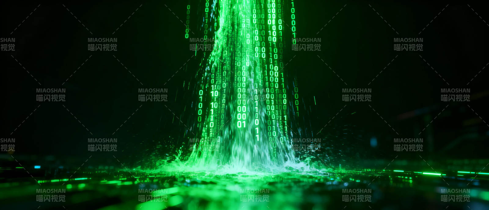 绿色代码雨图片