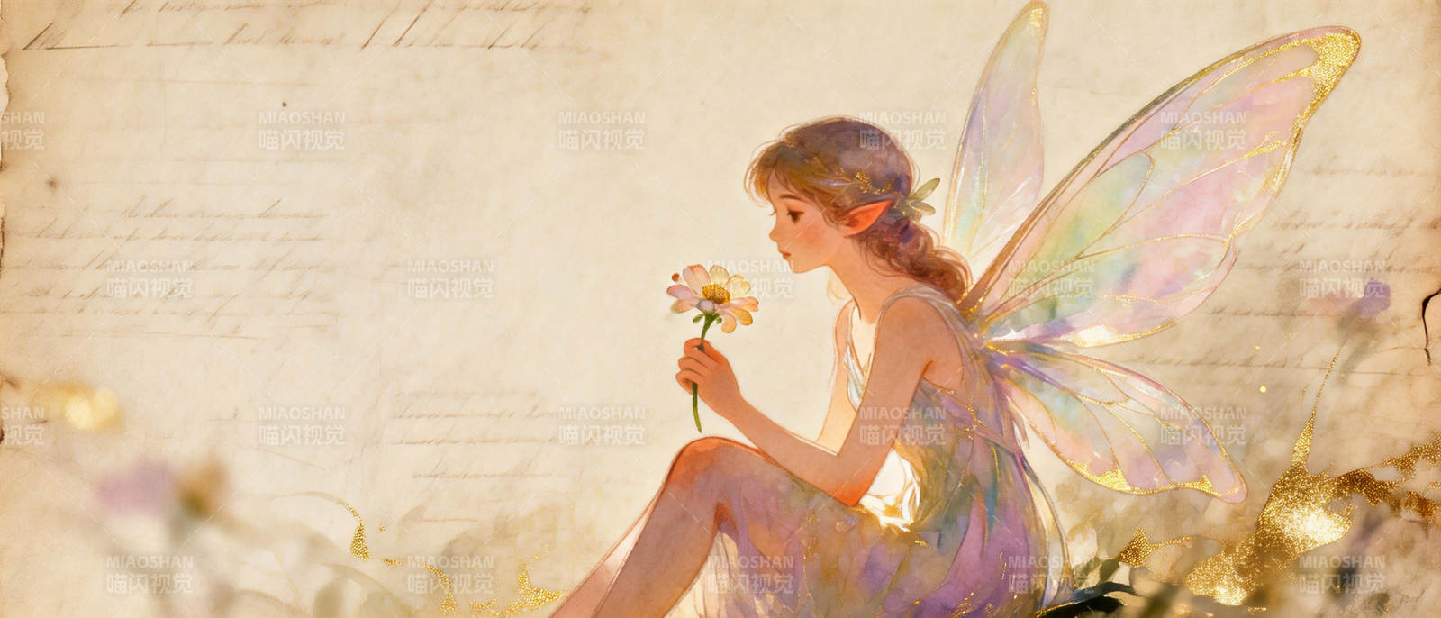 花仙子静赏雏菊图片