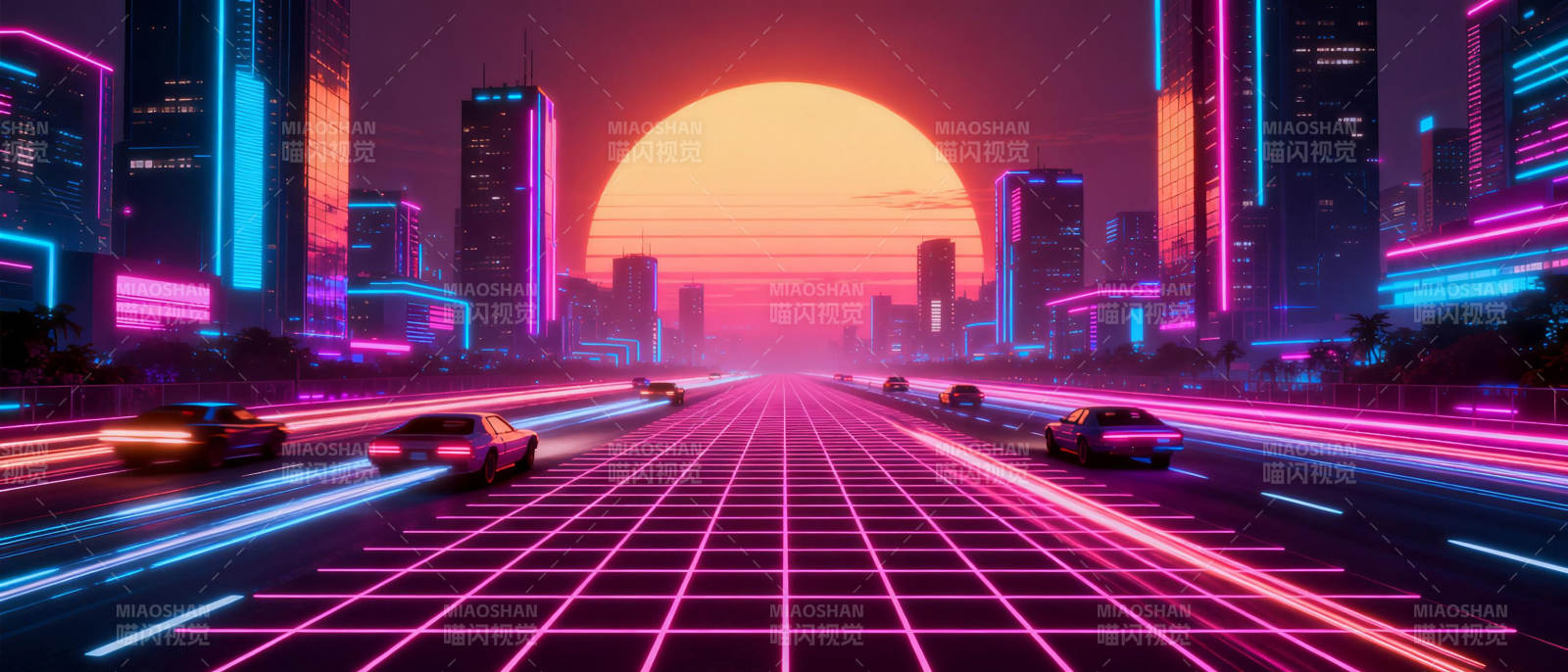 霓虹都市夜景图片