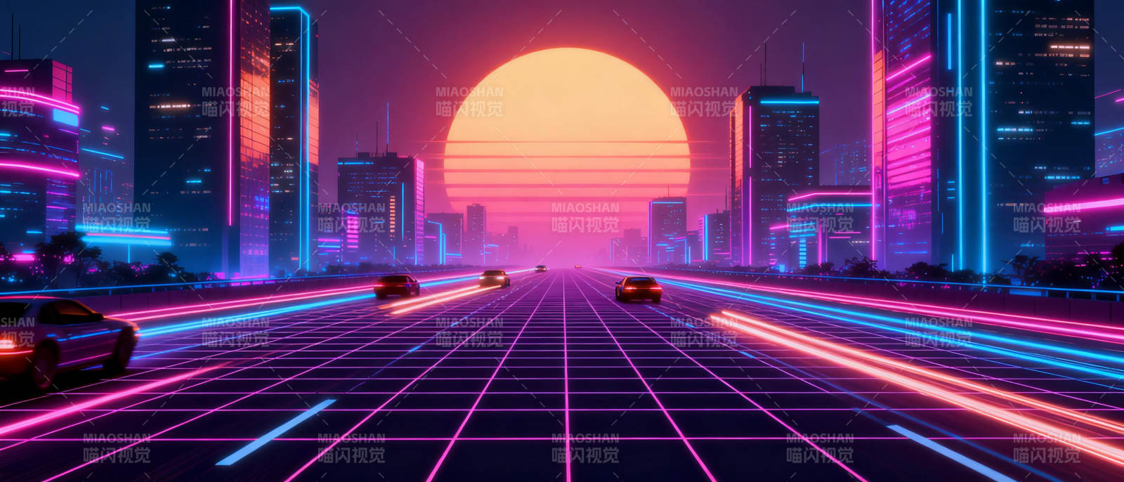 霓虹都市夜景图片