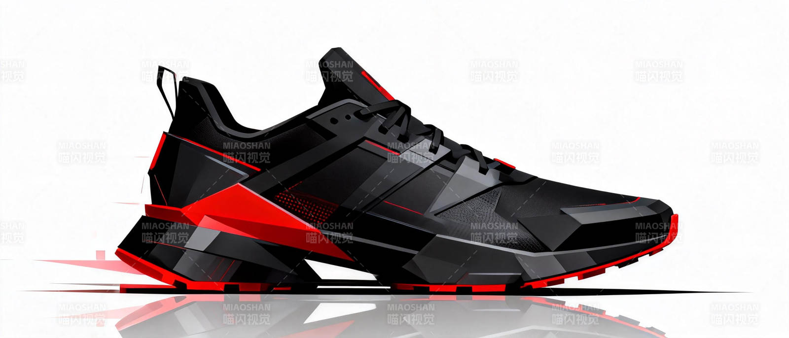 黑红运动鞋设计图片