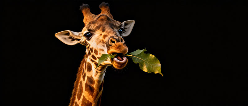 长颈鹿吃叶图片