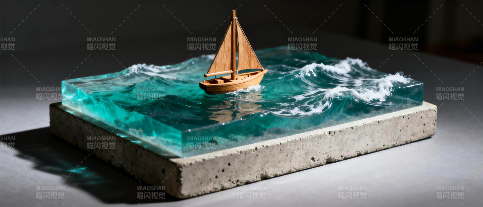 帆船在波浪中航行图片