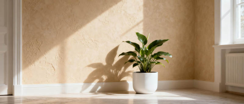 阳光下的绿植角落图片