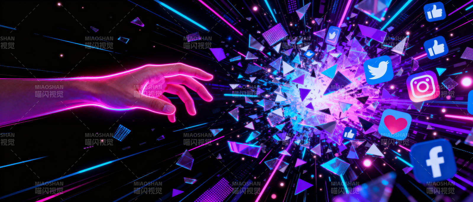 数字之手触碰未来图片