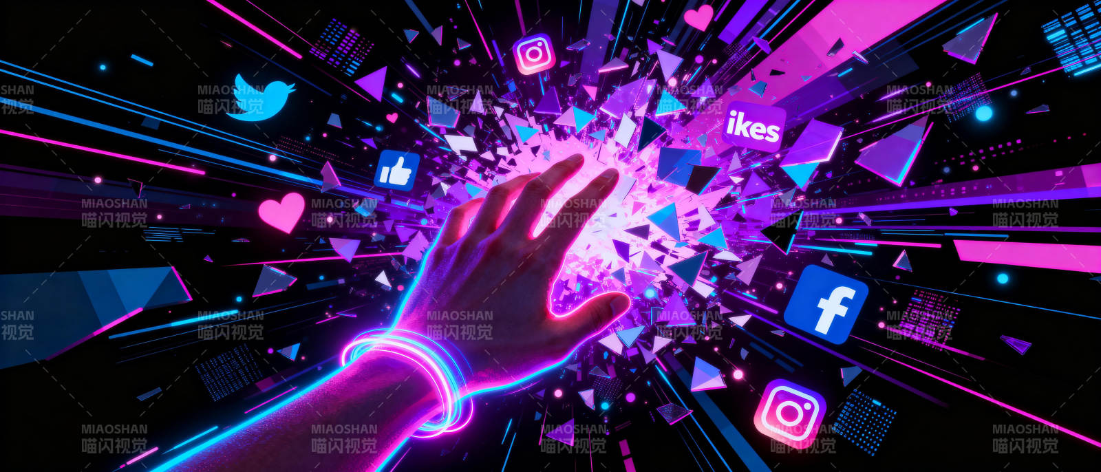 数字之手触碰未来图片