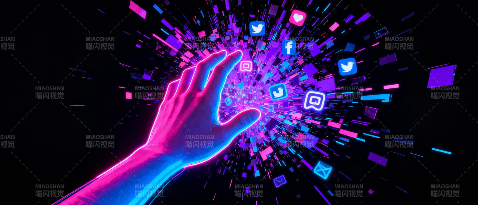 数字之手触碰未来图片