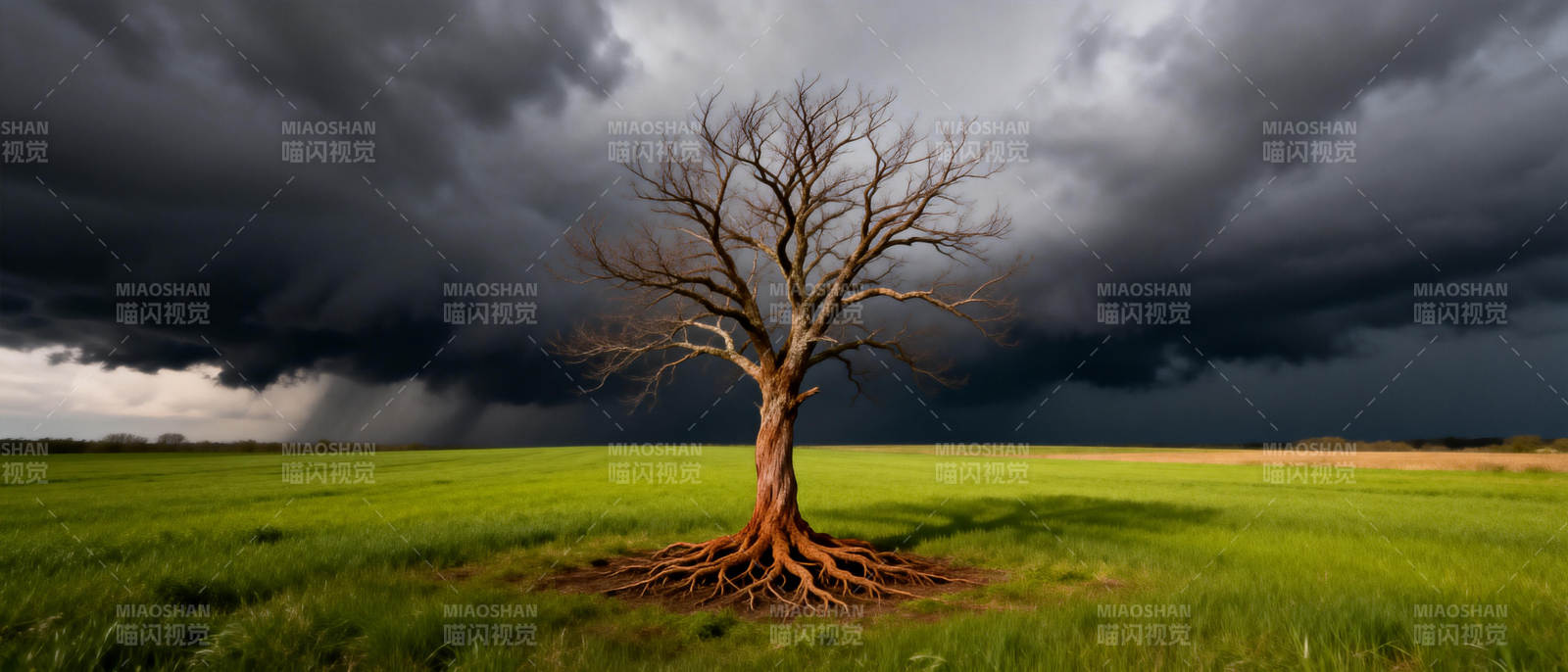 孤树风雨前图片