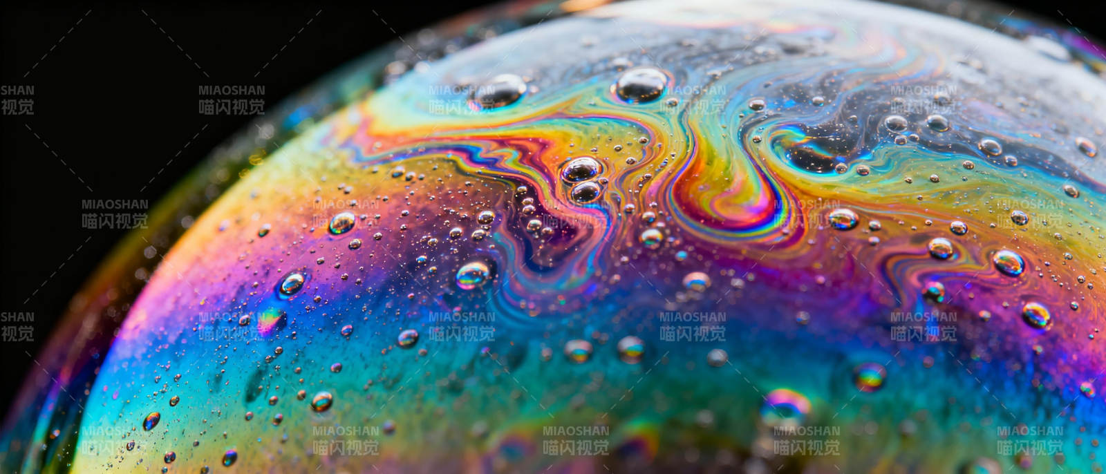 彩虹泡泡特写图片