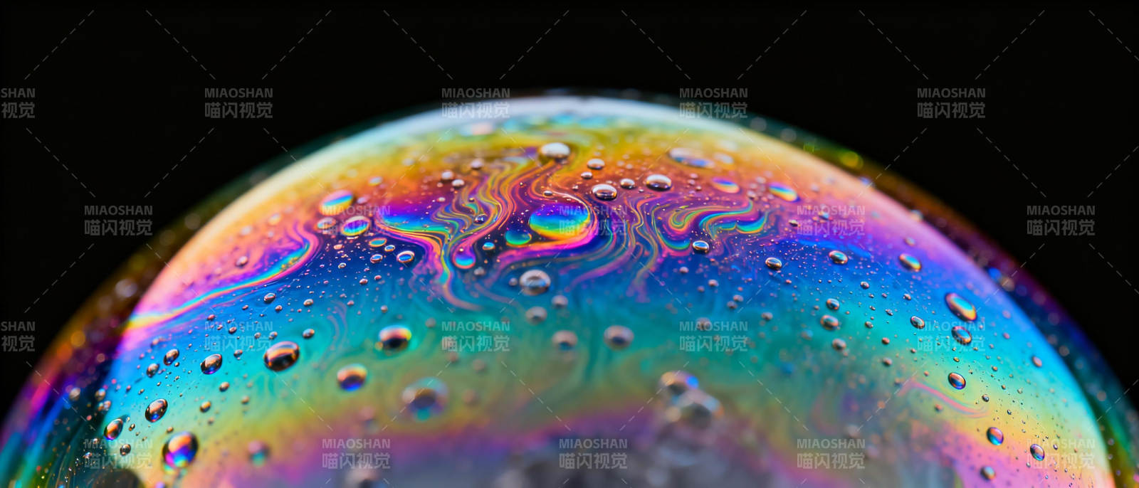 彩虹泡泡特写图片