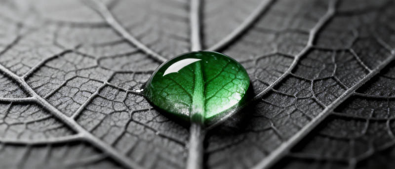 叶上露珠映绿意图片