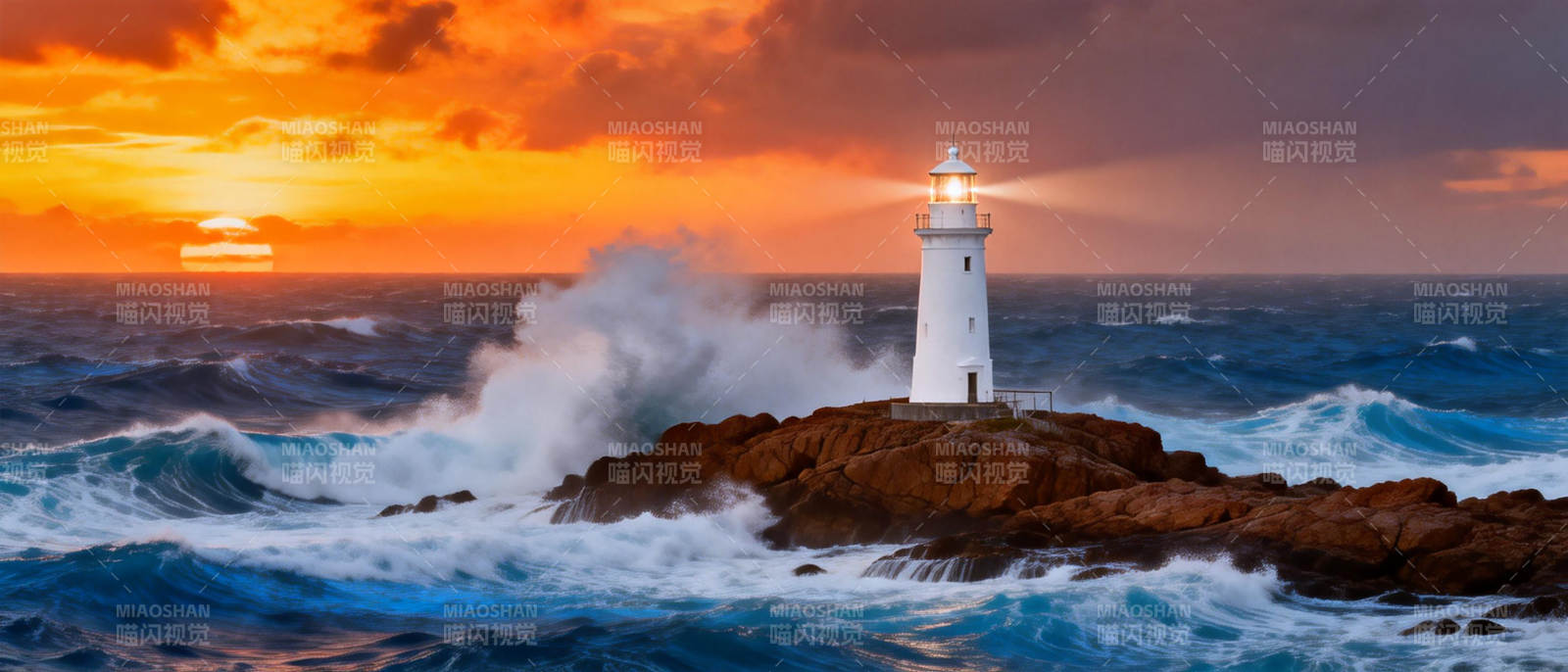 灯塔守望海天图片