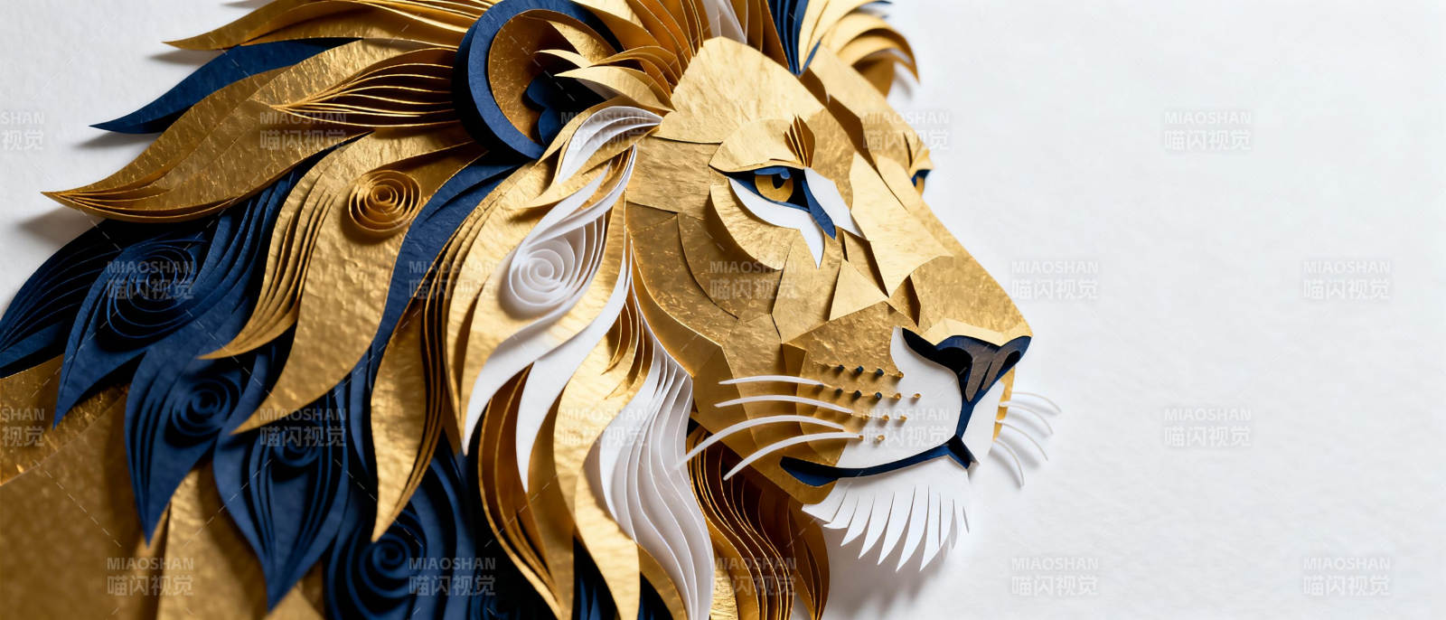 金色纸艺雄狮图片