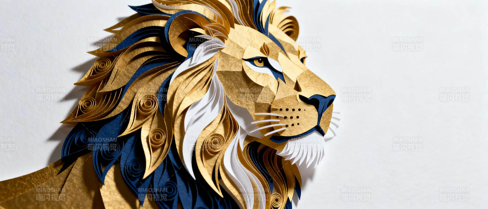 金色纸艺雄狮图片