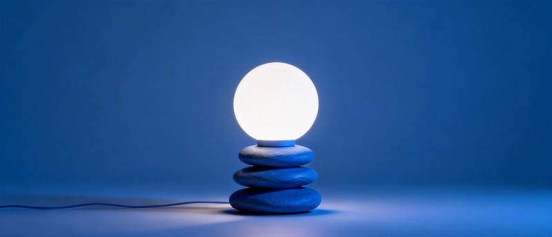 静谧蓝光石灯图片