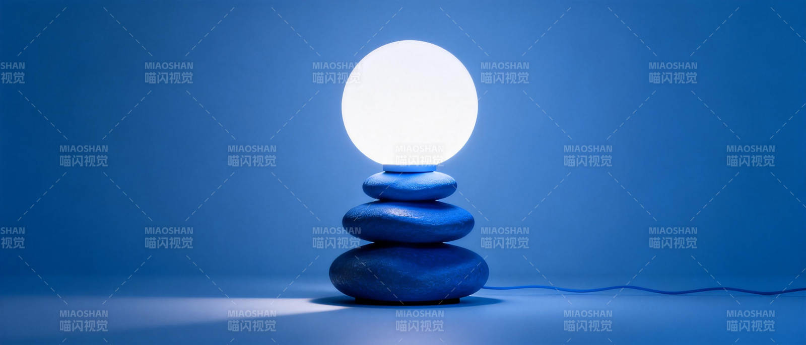 静谧蓝光石灯图片