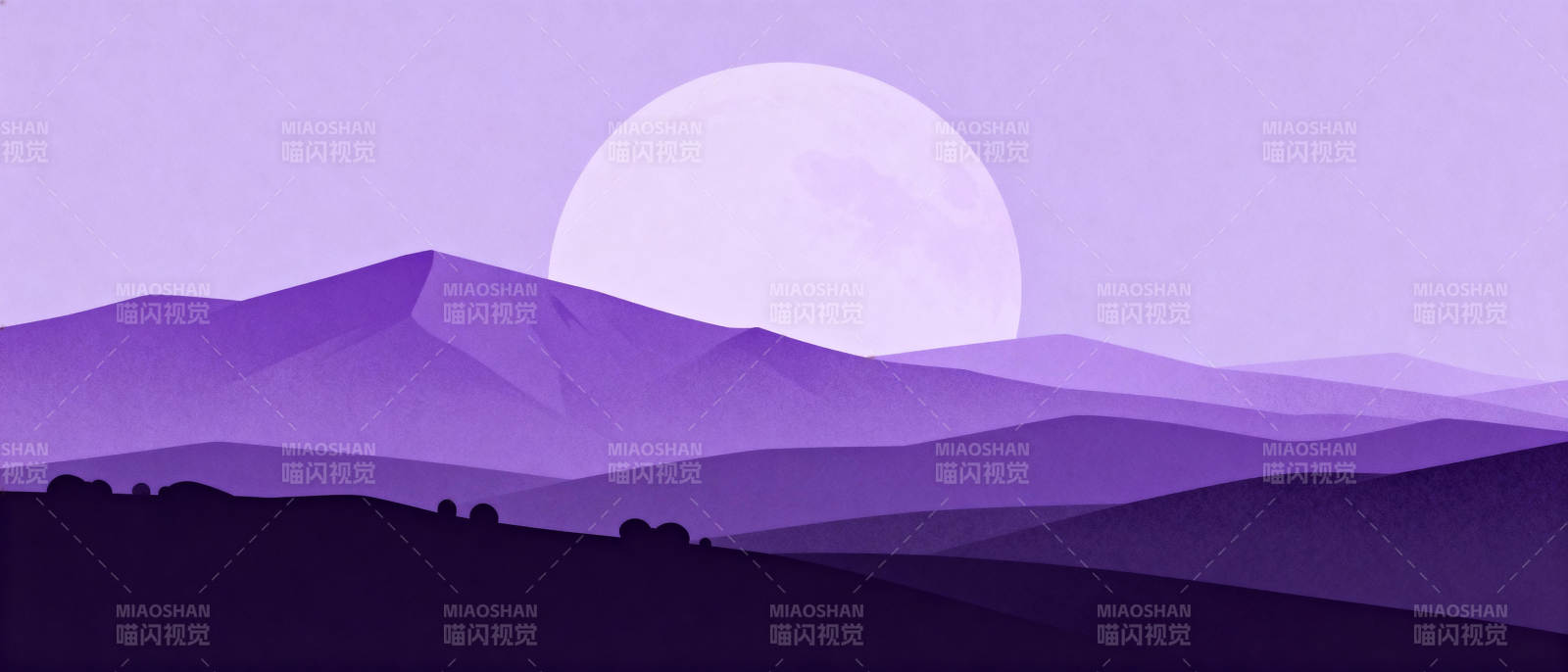 紫夜山月图片