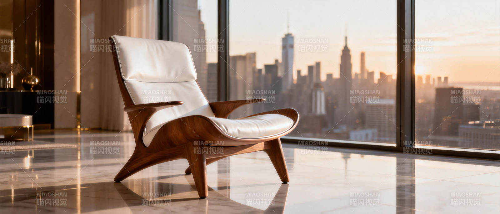 都市晨光中的优雅椅图片