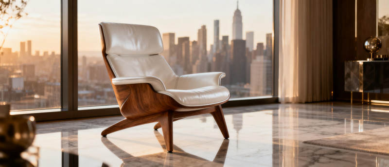 都市晨光中的优雅座椅图片