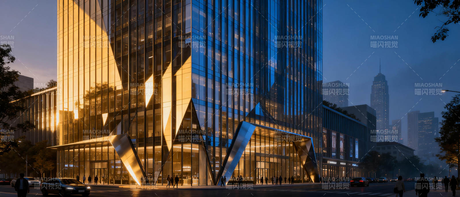 现代都市夜景建筑图片