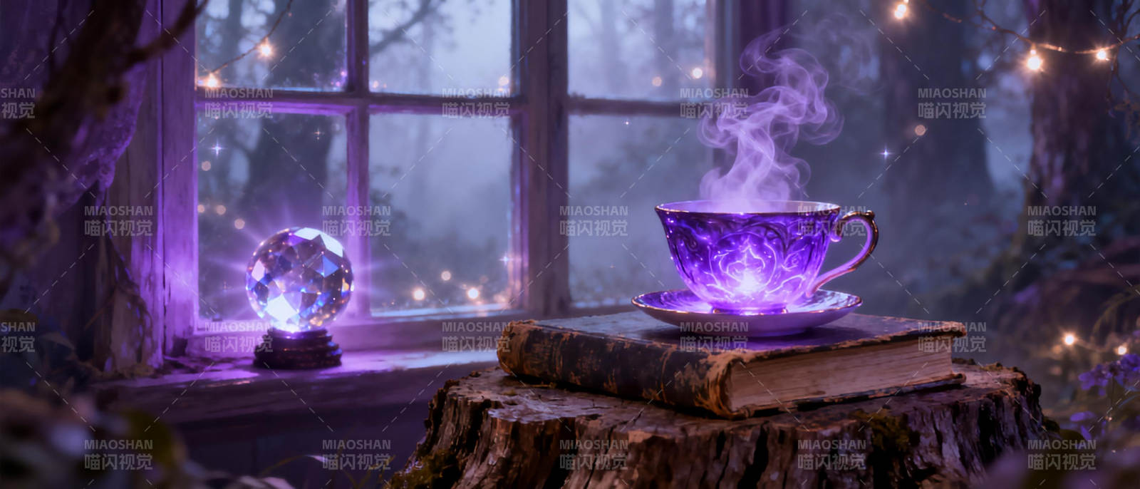 魔幻茶香夜景图片