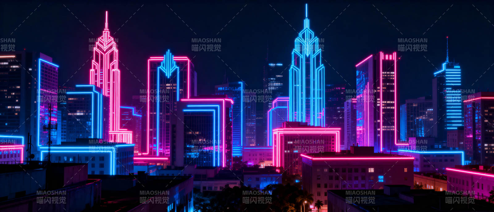 霓虹都市夜景图片