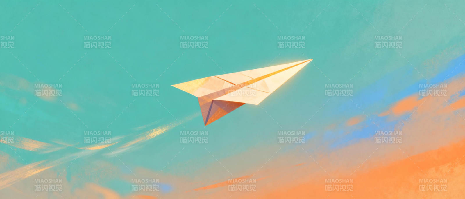 纸飞机翱翔天际图片