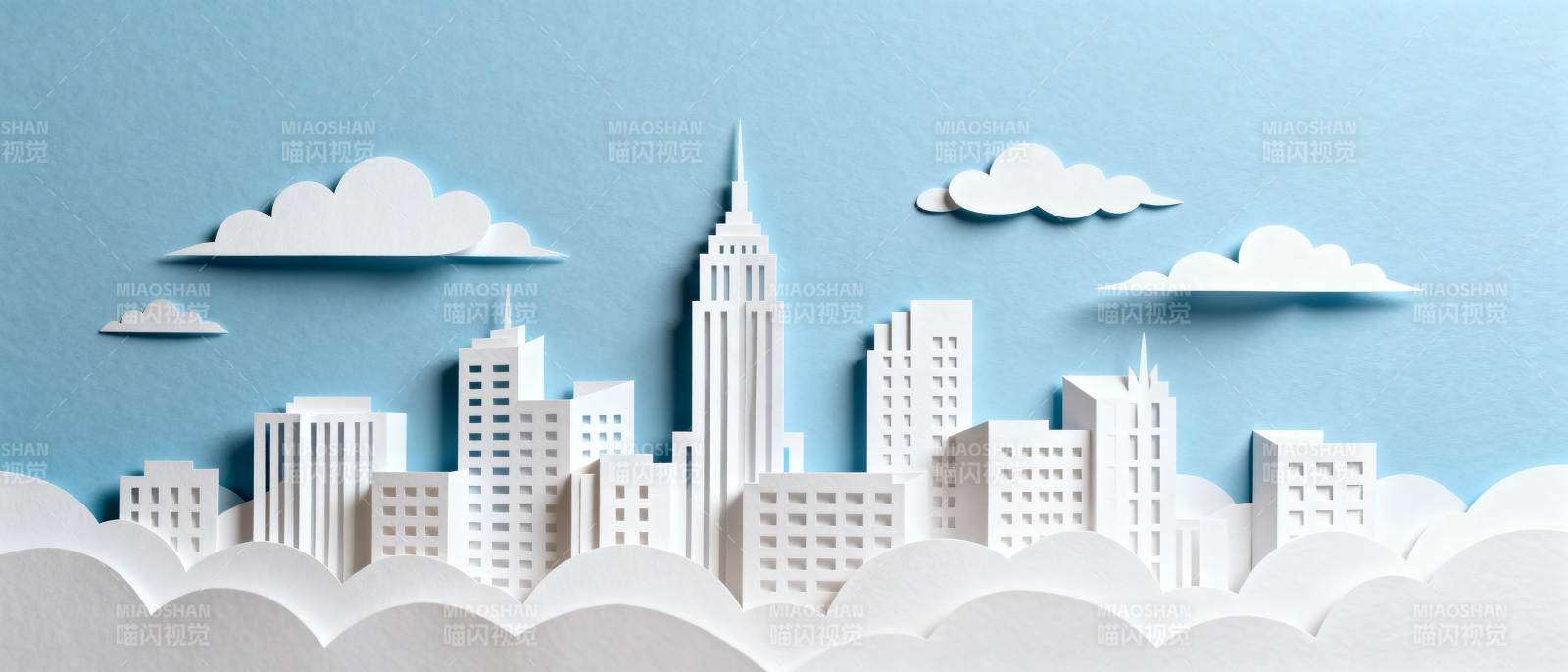 纸艺城市天际线图片