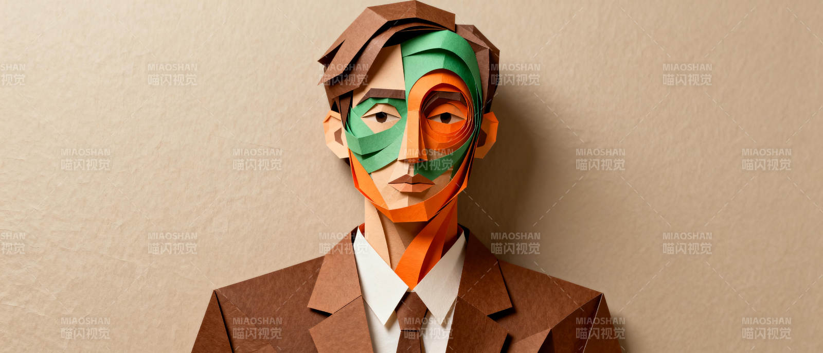 纸艺人脸艺术图片