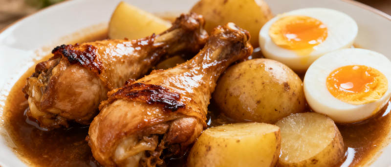 鸡腿土豆卤蛋图片