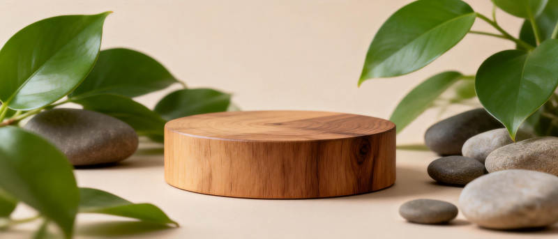 自然木台静谧绿意图片