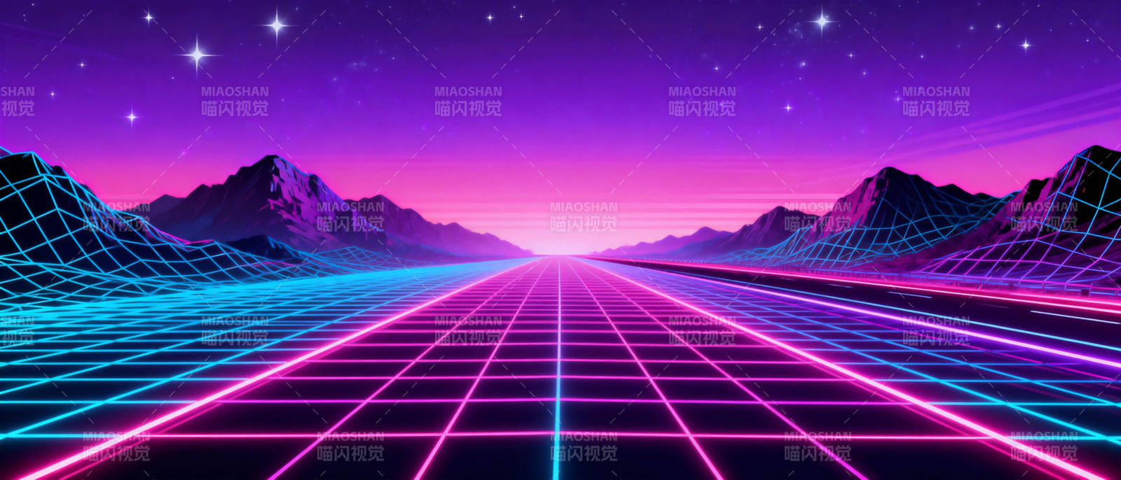 霓虹山河夜景图片