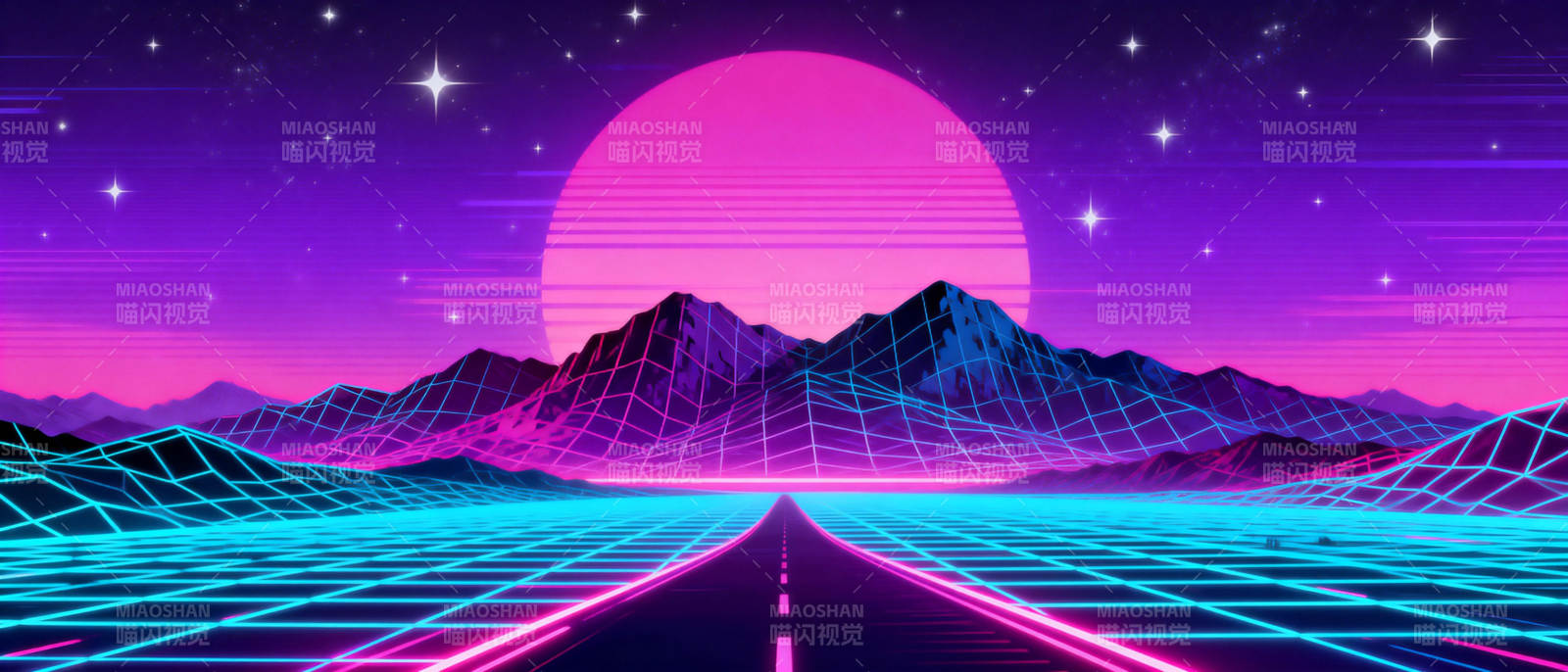 霓虹公路夜景图片