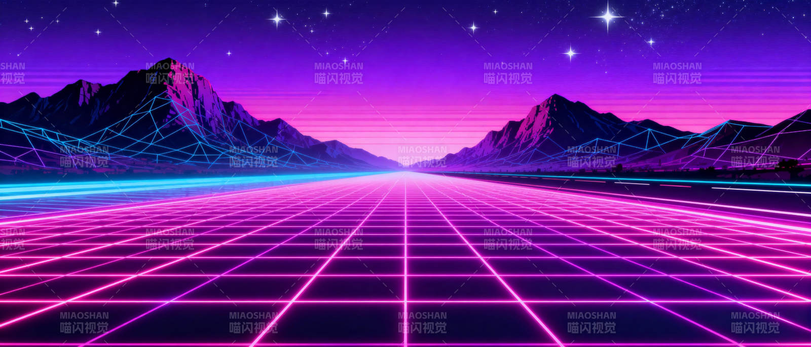 霓虹山河夜景图片