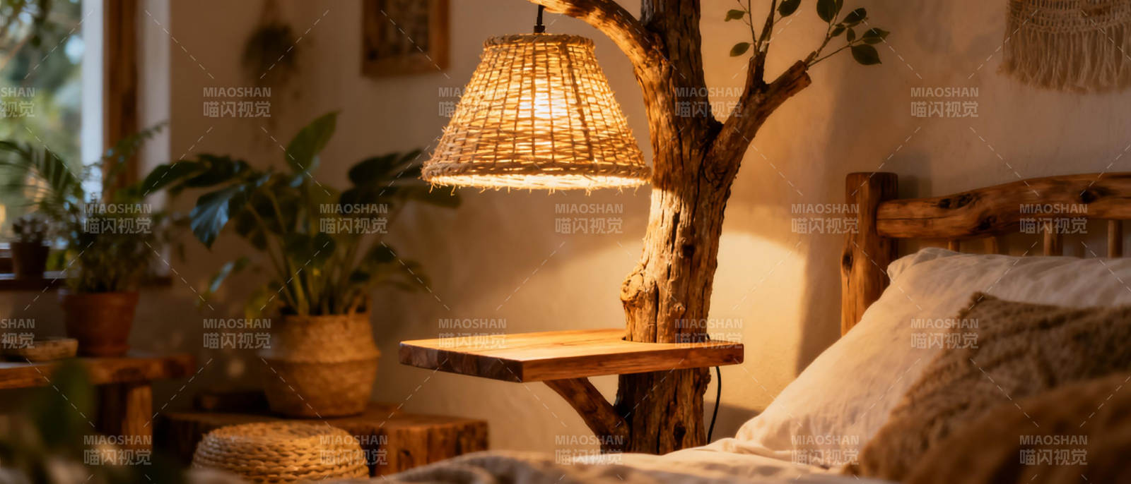 温馨自然卧室一角图片