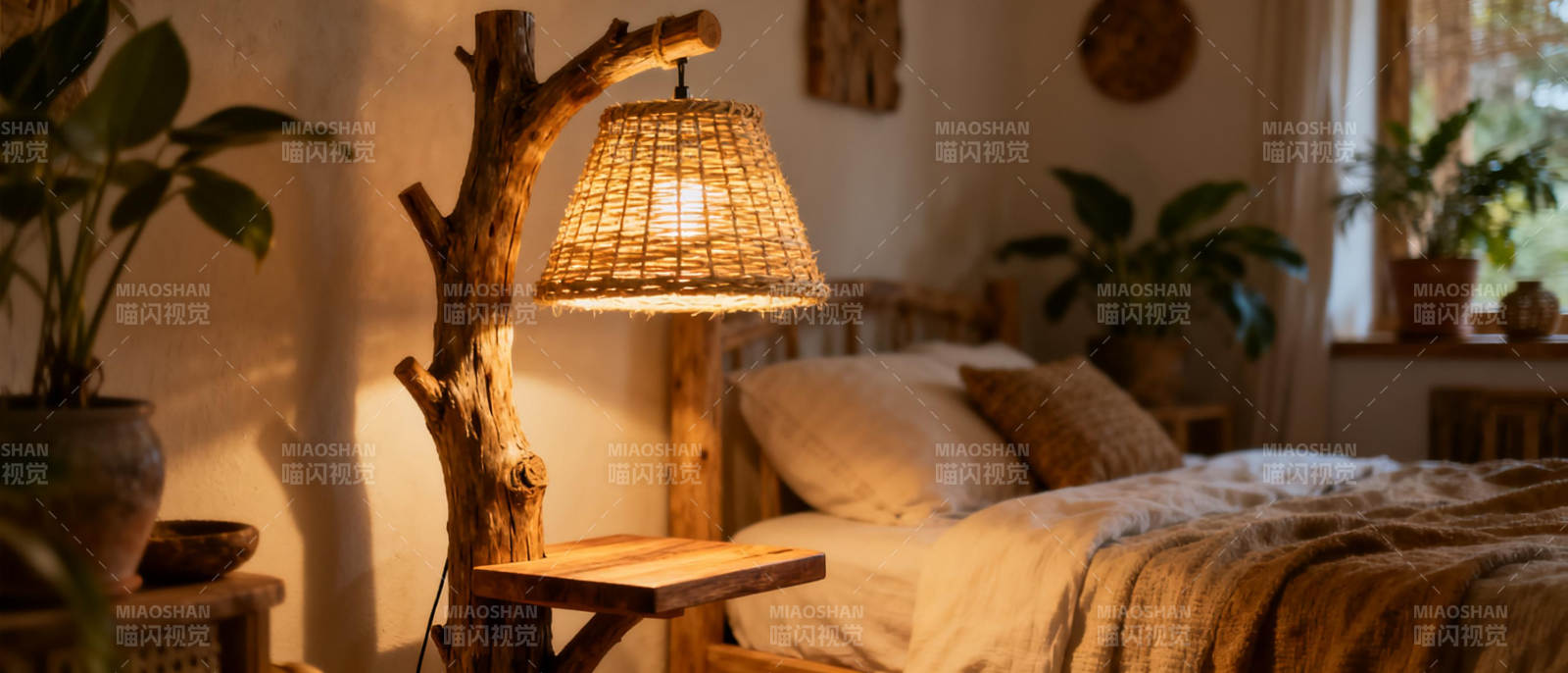 温馨木屋卧室一角图片