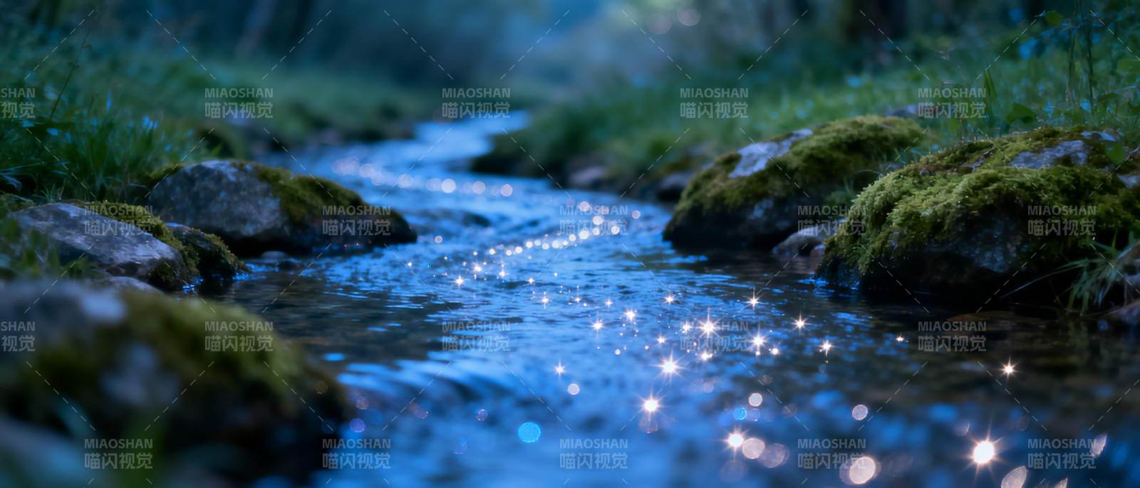 溪流夜光图片