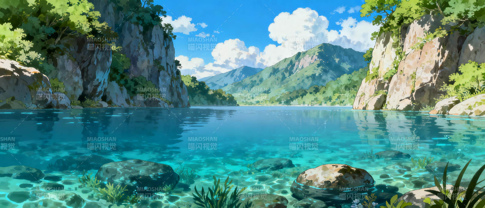 碧水青山图图片