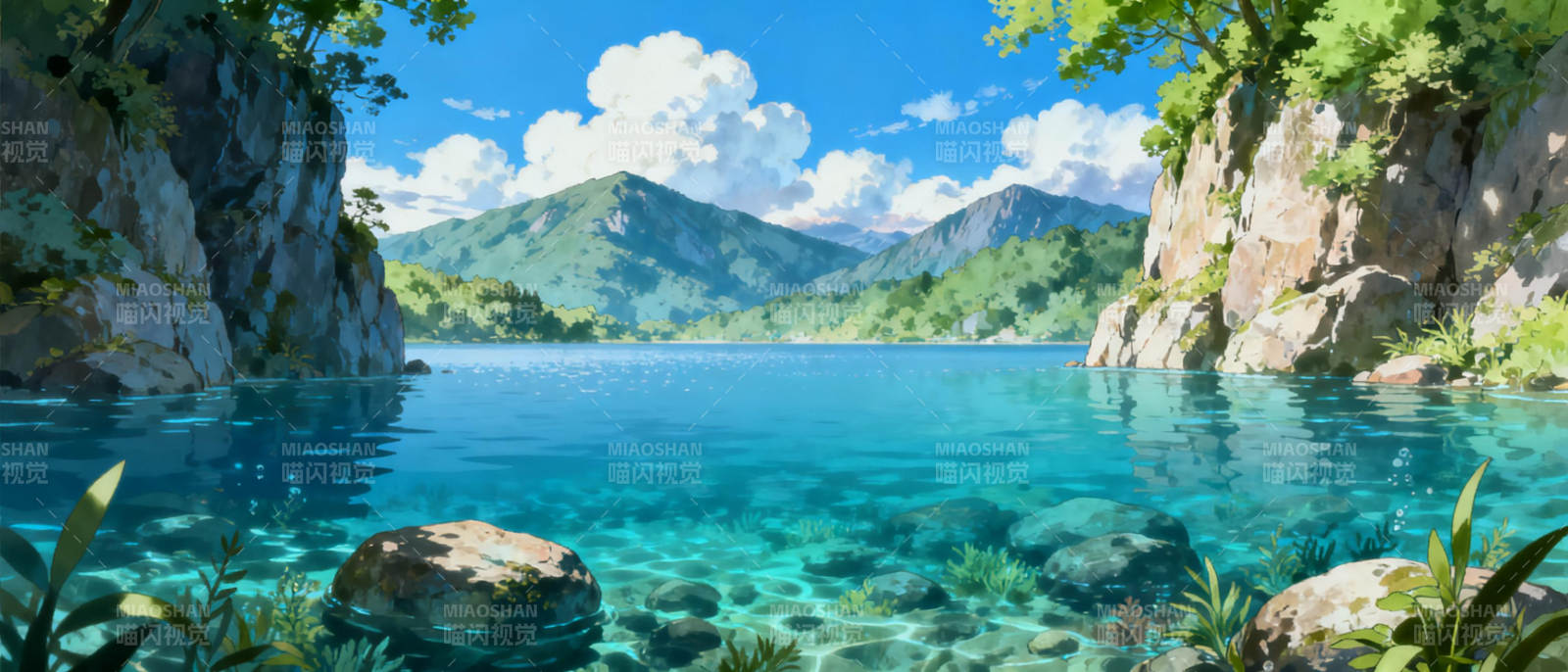 碧水青山画卷图片