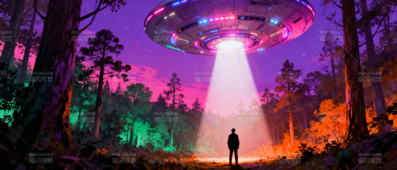 森林中的UFO奇遇图片